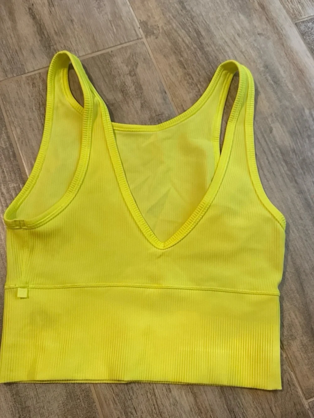 Lululemon Yellow Ribbed Cropped Tank Top